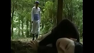 Japanese Love Story School Girl is seduced in public toilet and fucked outside